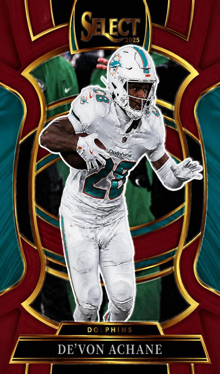 2025 Panini Select Football Maroon De'Von Achane #81