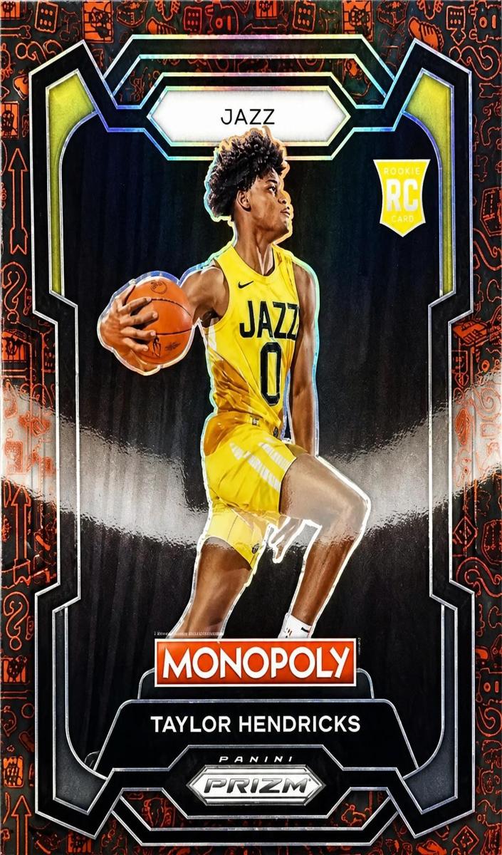 2023 Panini Prizm Monopoly Basketball Monopoly Red Pattern Taylor Hendricks #86 PSA 8.5