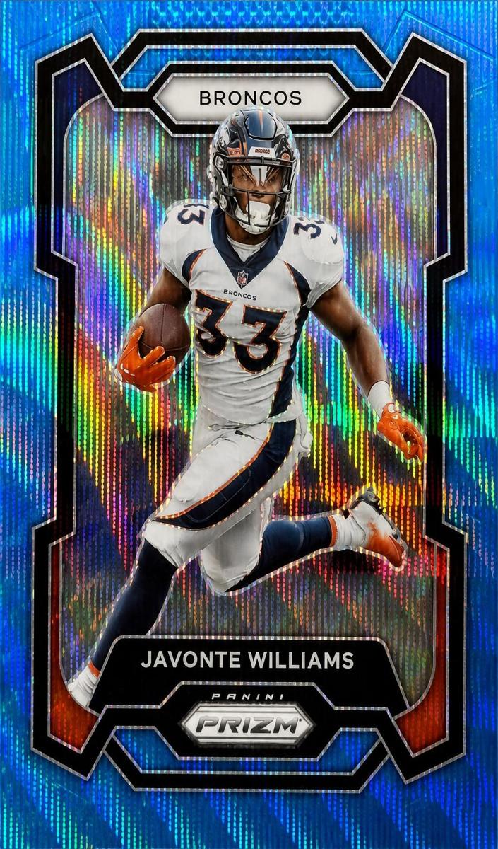 2023 Panini Prizm Football Blue Wave Javonte Williams #86