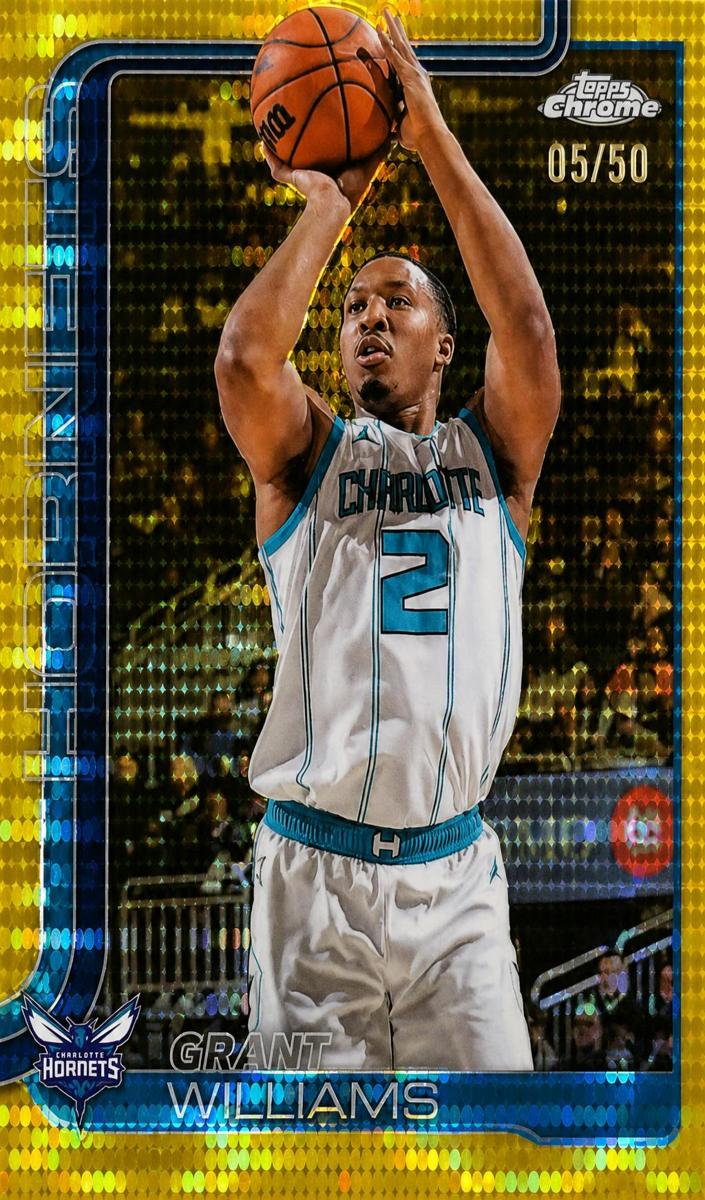 2025 Topps Chrome Basketball Pulsar Gold Refractor Grant Williams #65