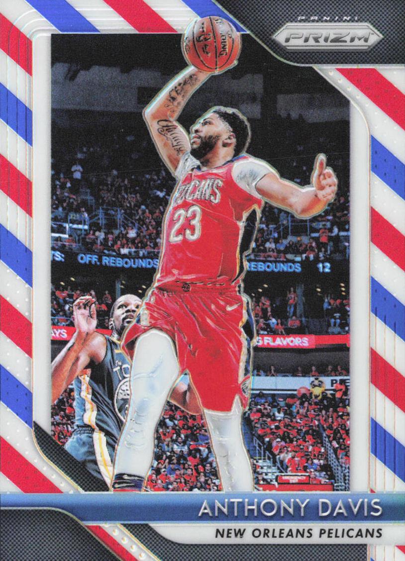 2018 Panini Prizm Basketball Red White and Blue Anthony Davis #177