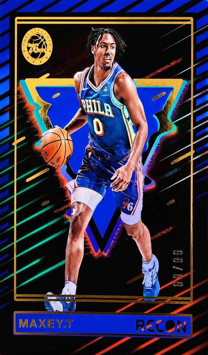 2023 Panini Recon Basketball Holo Blue Tyrese Maxey #156