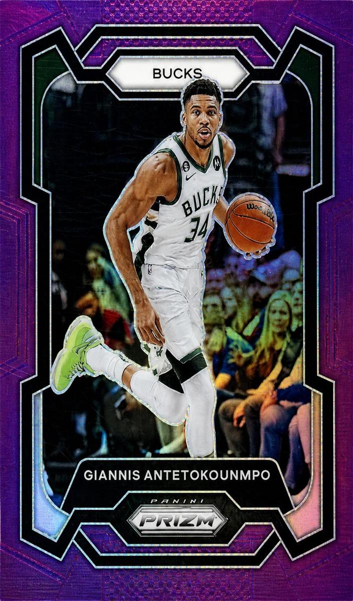 2023 Panini Prizm Basketball Purple Giannis Antetokounmpo #103