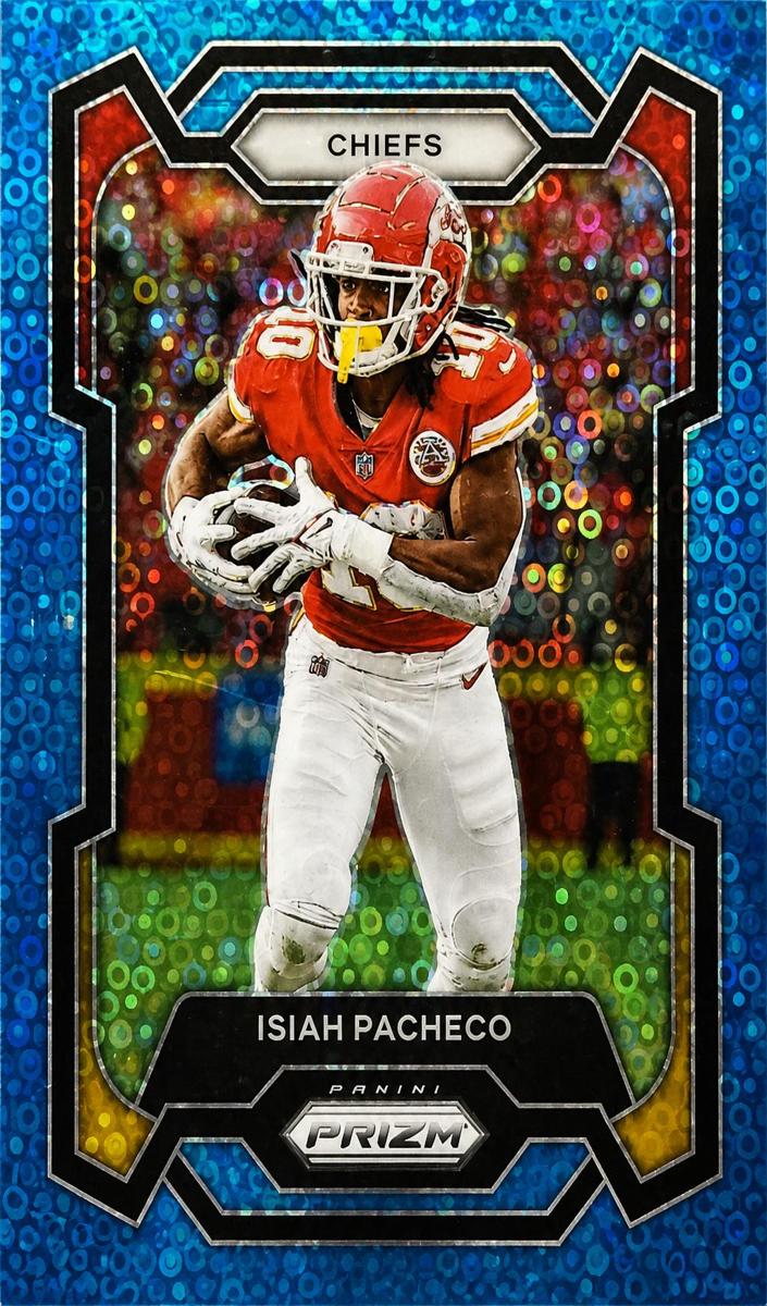 2023 Panini Prizm Football No Huddle Blue Isiah Pacheco #144 PSA 9