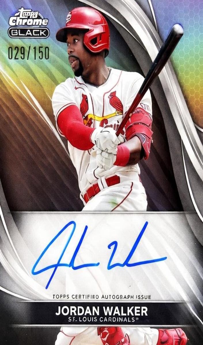 2024 Topps Chrome Black Baseball Refractor Jordan Walker #CBA-JW PSA 9