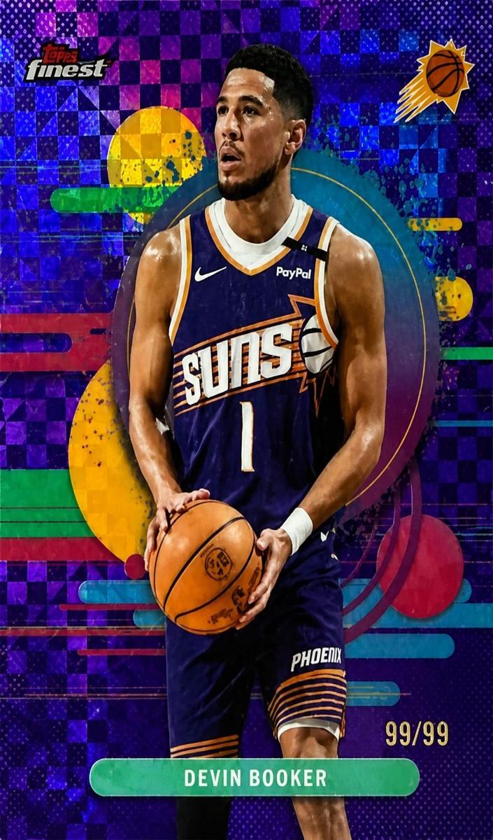 2025 Topps Finest Basketball Purple X-Fractor Devin Booker #167