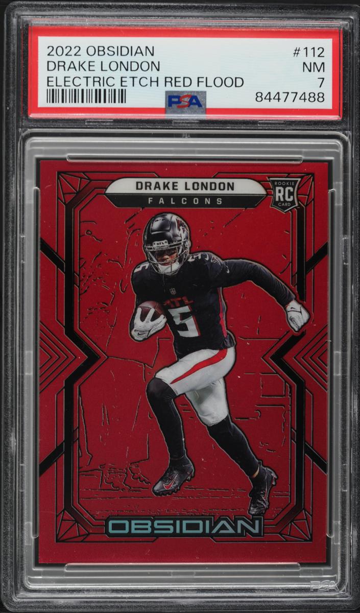 2022 Panini Obsidian Football Electric Etch Red Flood Drake London #112