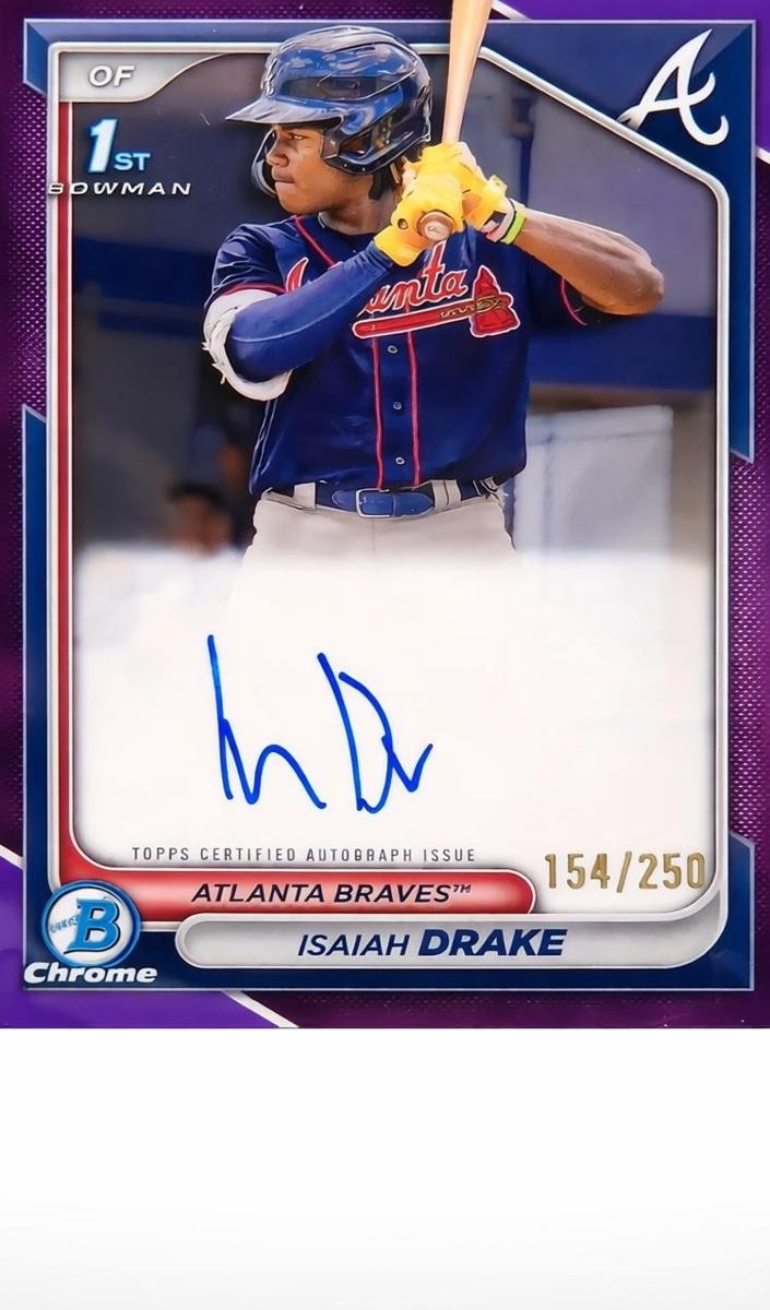 2024 Bowman Chrome Prospects Baseball Purple Isaiah Drake #CPA-ID PSA 10