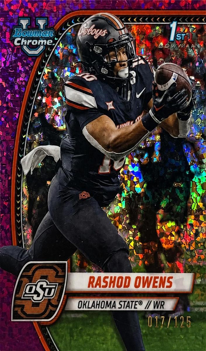 2024 Bowman Chrome University Football Fuchsia Mini Diamond Refractor Rashod Owens #151
