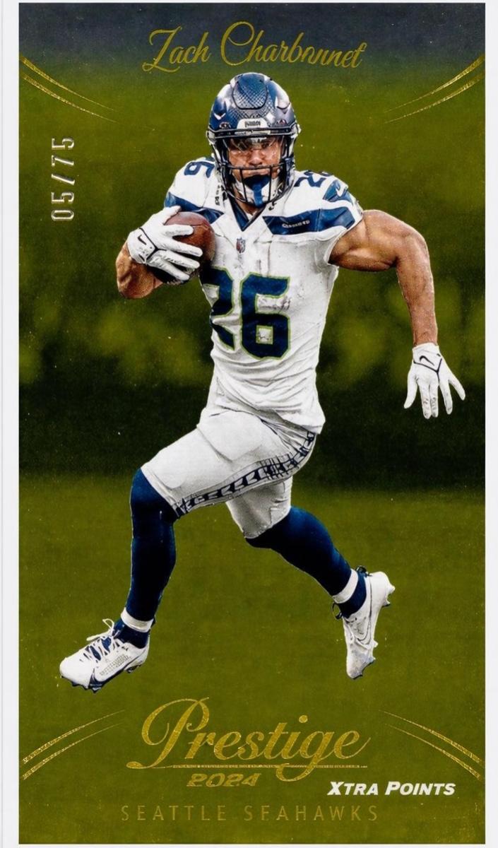 2024 Panini Prestige Football Gold Xtra Points Zach Charbonnet #267