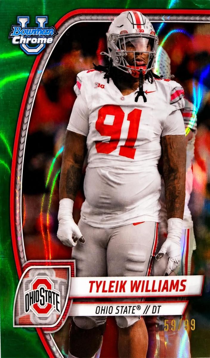 2024 Bowman Chrome University Football Green Lava Refractor Tyleik Williams #149