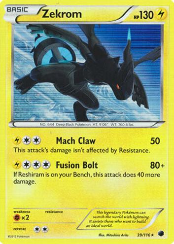 2013 Pokemon Black & White Plasma Freeze Zekrom #39 PSA 9