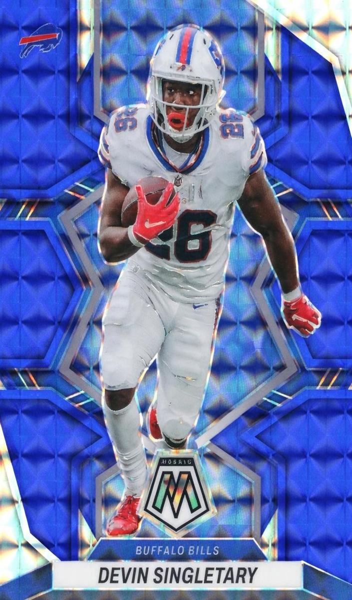 2022 Panini Mosaic Football Blue Devin Singletary #24