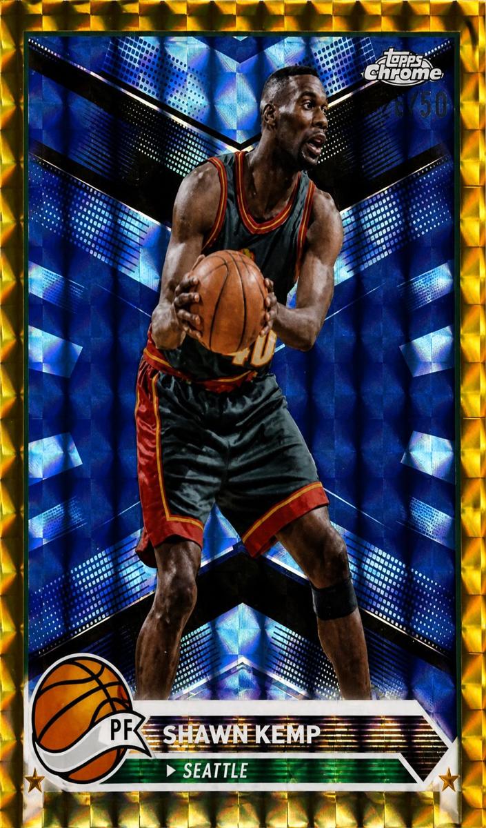 2023 Topps Chrome Basketball Gold Geometric Shawn Kemp #88