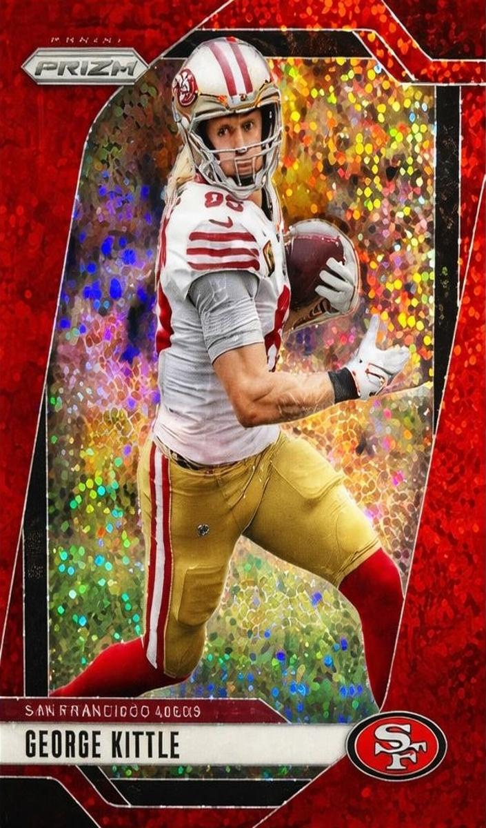 2024 Panini Prizm Football Red Sparkle George Kittle #253 PSA 9
