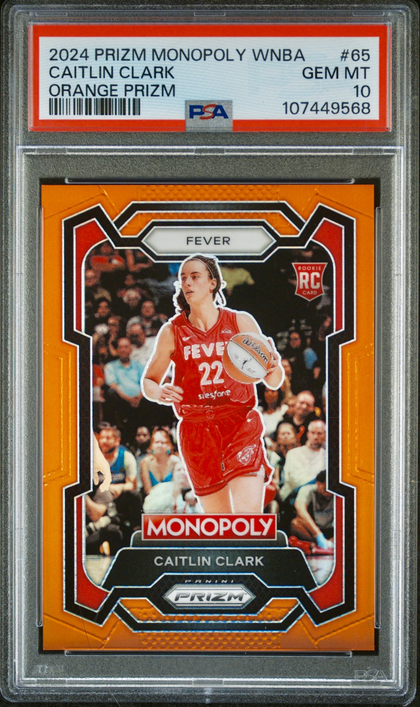 2024 Panini Prizm Monopoly WNBA Basketball Orange Caitlin Clark #65