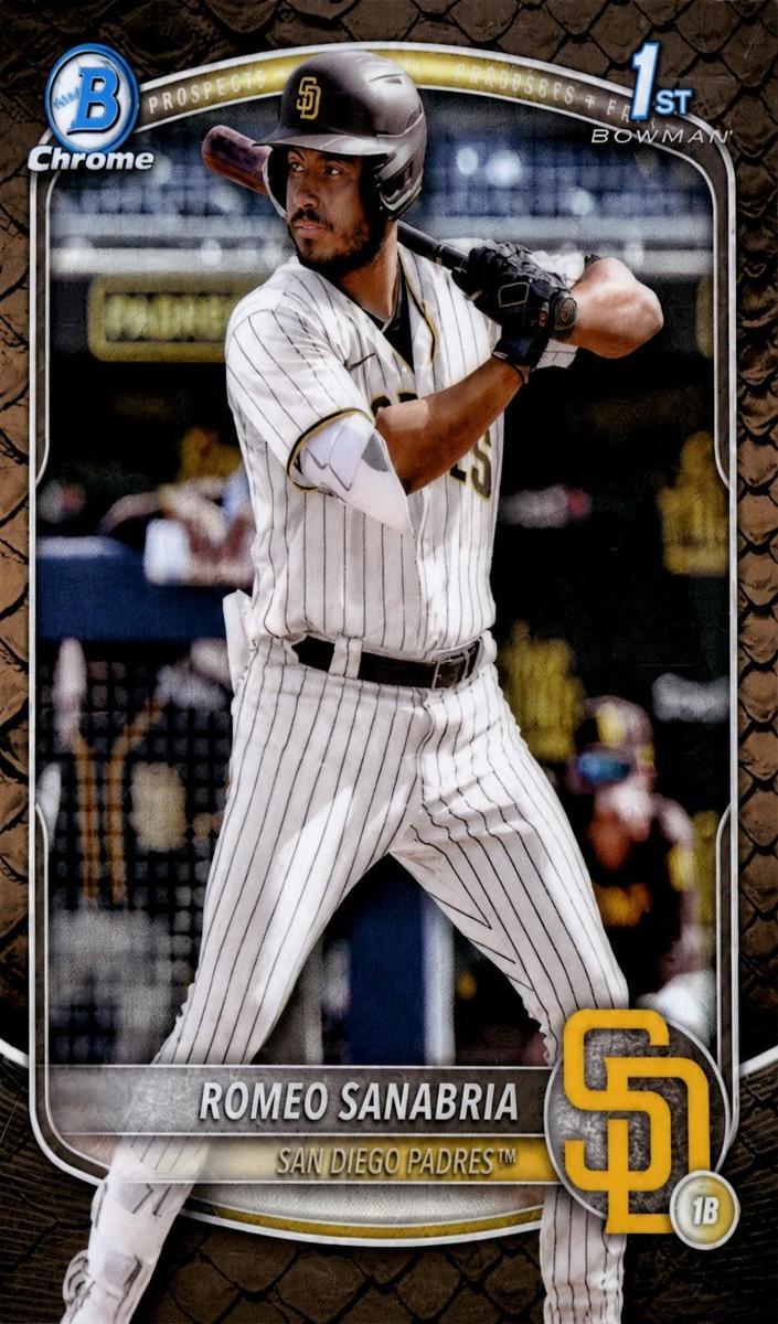 2025 Bowman Chrome Prospects Baseball Reptilian Refractor Romeo Sanabria #BCP-3