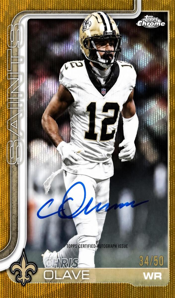 2025 Topps Chrome Football Gold Wave Refractor Chris Olave #BA-CO