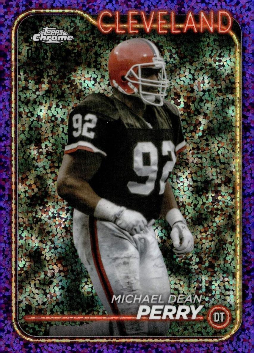 2024 Topps Chrome Football Purple Speckle Refractor Michael Dean Perry #35
