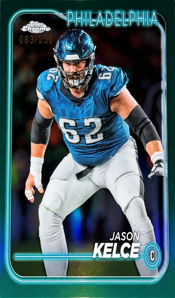 2024 Topps Chrome Football Teal Refractor Jason Kelce #160