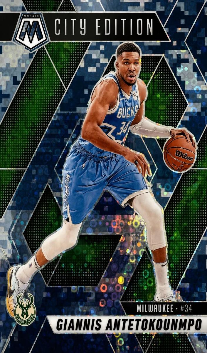 2024 Panini Mosaic Basketball Fast Break Blue Camo Giannis Antetokounmpo #282
