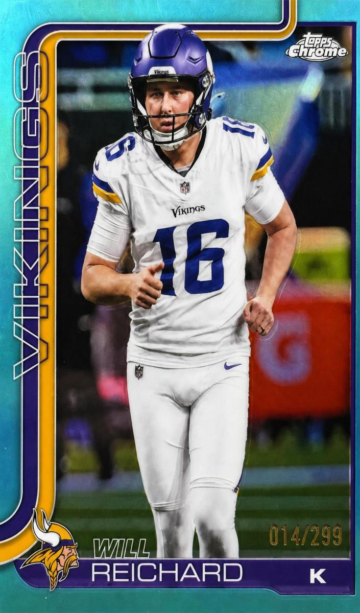 2025 Topps Chrome Football Teal Refractor Will Reichard #203