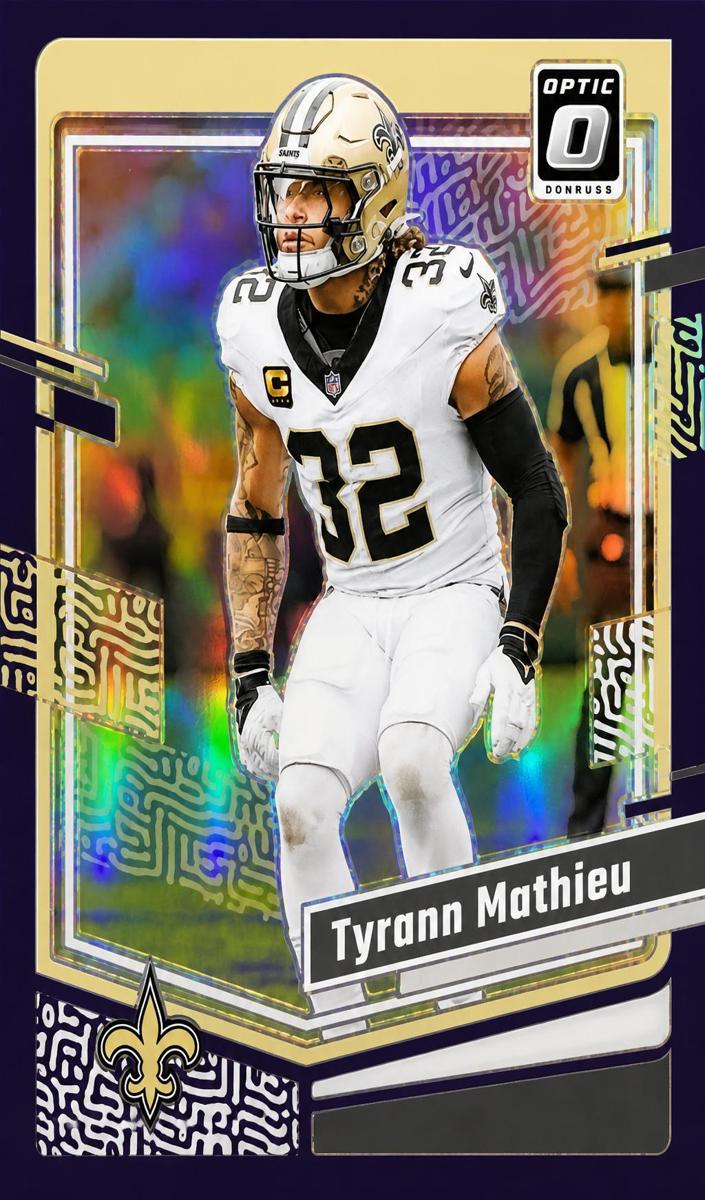 2023 Donruss Optic Football Purple Tyrann Mathieu #140