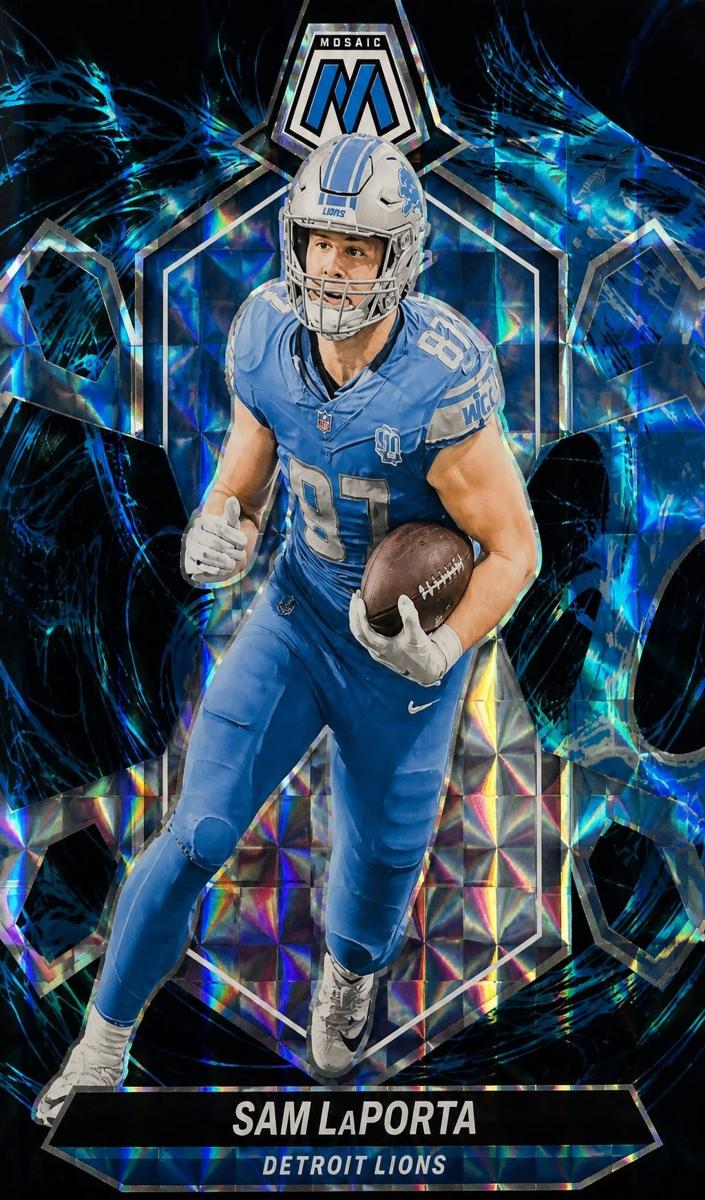 2024 Panini Mosaic Football Genesis Sam LaPorta #75 PSA 9