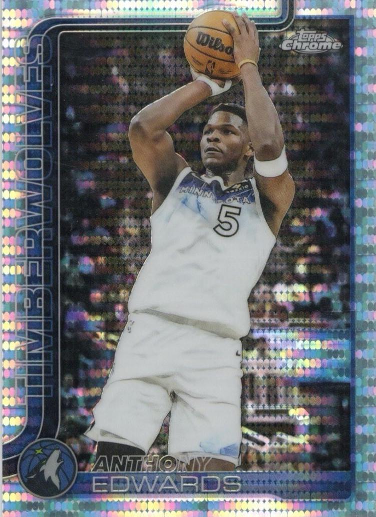 2025 Topps Chrome Basketball Pulsar Refractor Anthony Edwards #151 PSA 9