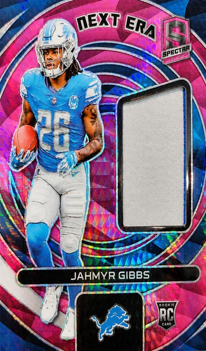 2023 Panini Spectra Football Neon Pink Jahmyr Gibbs #NE-JGI PSA 8.5