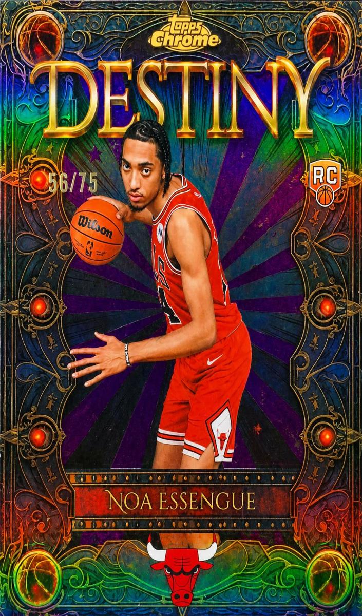 2025 Topps Chrome Basketball Geometric Purple Refractor Noa Essengue #D-11