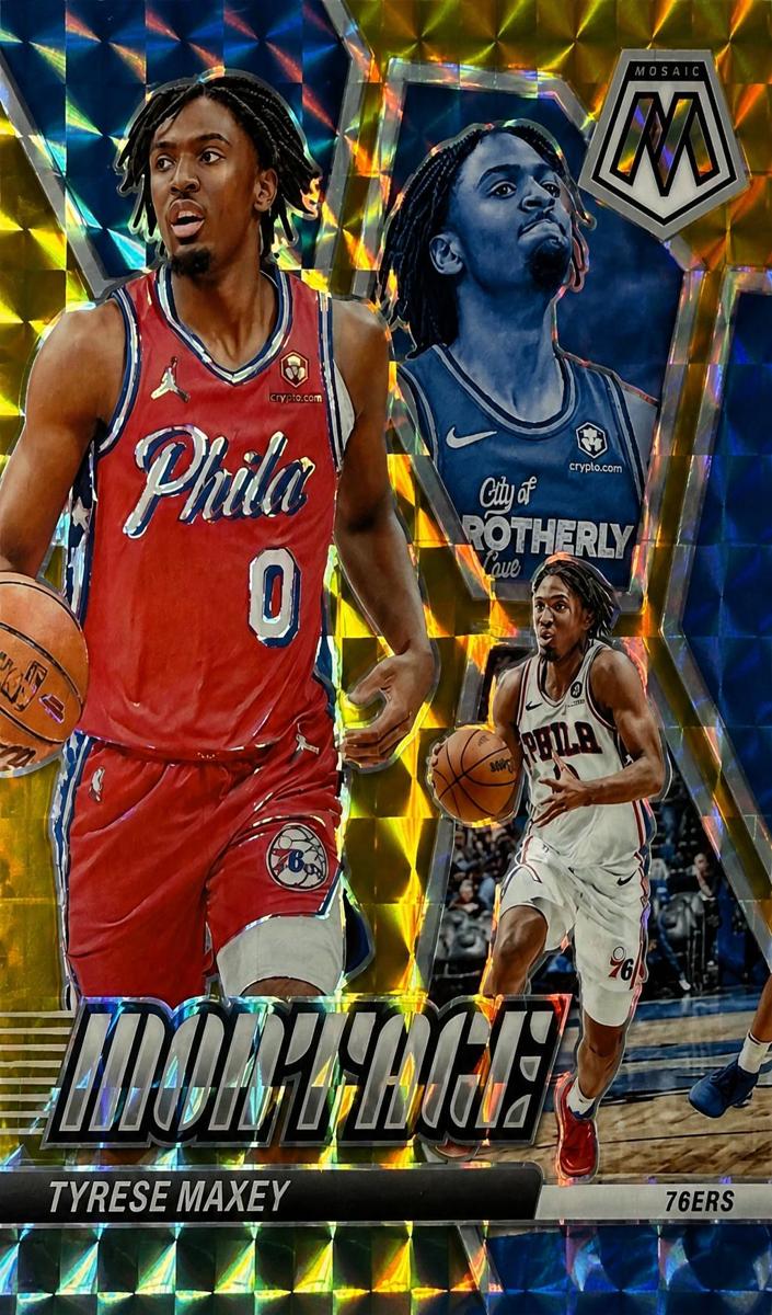 2023 Panini Mosaic Basketball Gold Tyrese Maxey #29