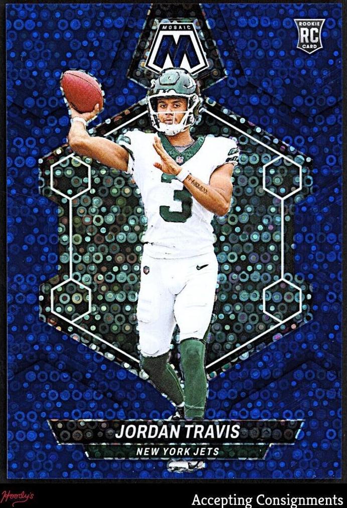 2024 Panini Mosaic Football No Huddle Blue Jordan Travis #395