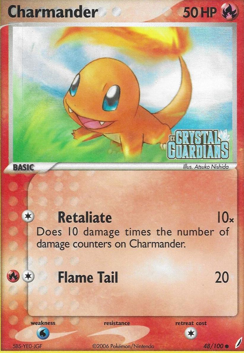 2006 Pokemon EX Crystal Guardians Reverse Foil Charmander #48 PSA 9