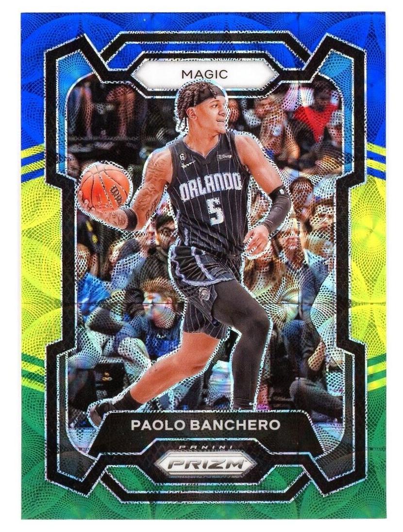 2023 Panini Prizm Basketball Choice Blue Yellow and Green Paolo Banchero #100 PSA 9