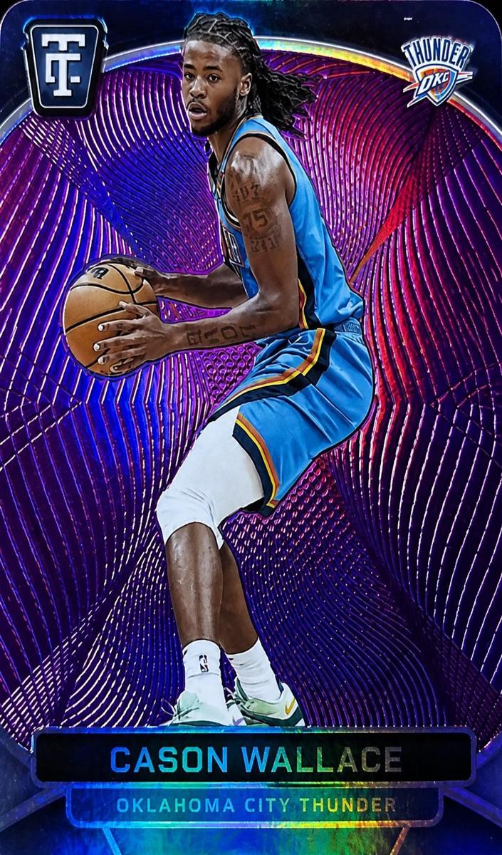 2024 Panini Totally Certified Basketball Mirror Platinum Purple Die Cut Cason Wallace #123