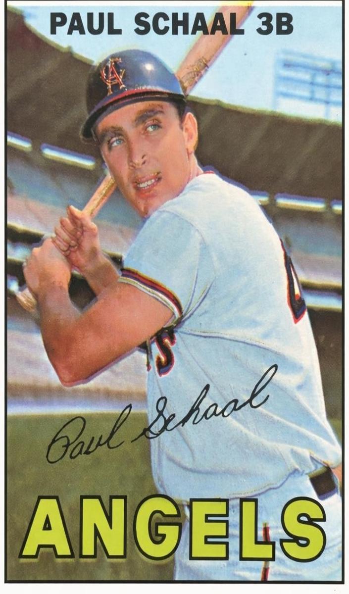 1967 Topps Baseball Bat Natural Paul Schaal #58 PSA 7.5