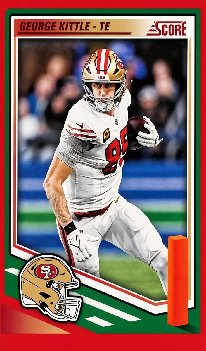 2025 Panini Score Football Red George Kittle #168