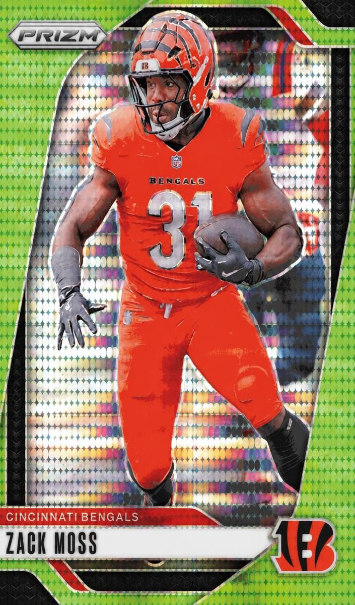 2024 Panini Prizm Football Neon Green Pulsar Zack Moss #56