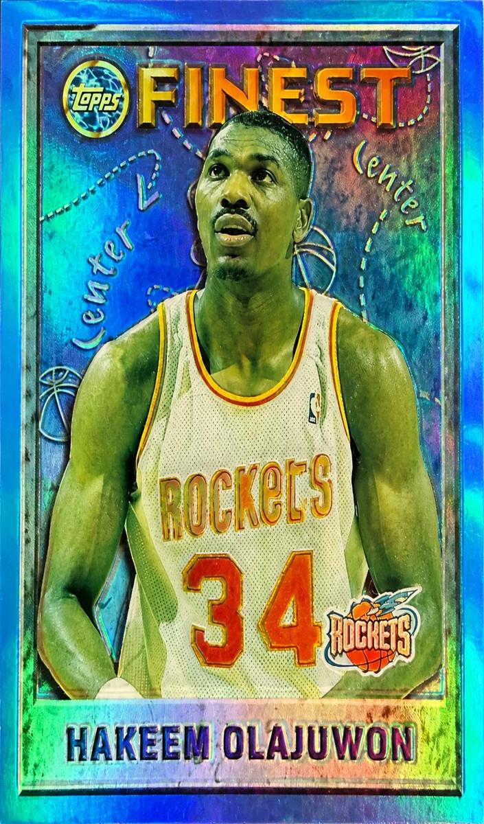 1995 Topps Finest Basketball Refractor Hakeem Olajuwon #1