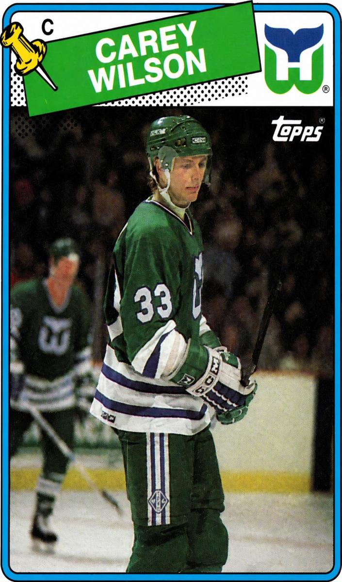 1988 Topps Hockey Carey Wilson #75 PSA 8.5