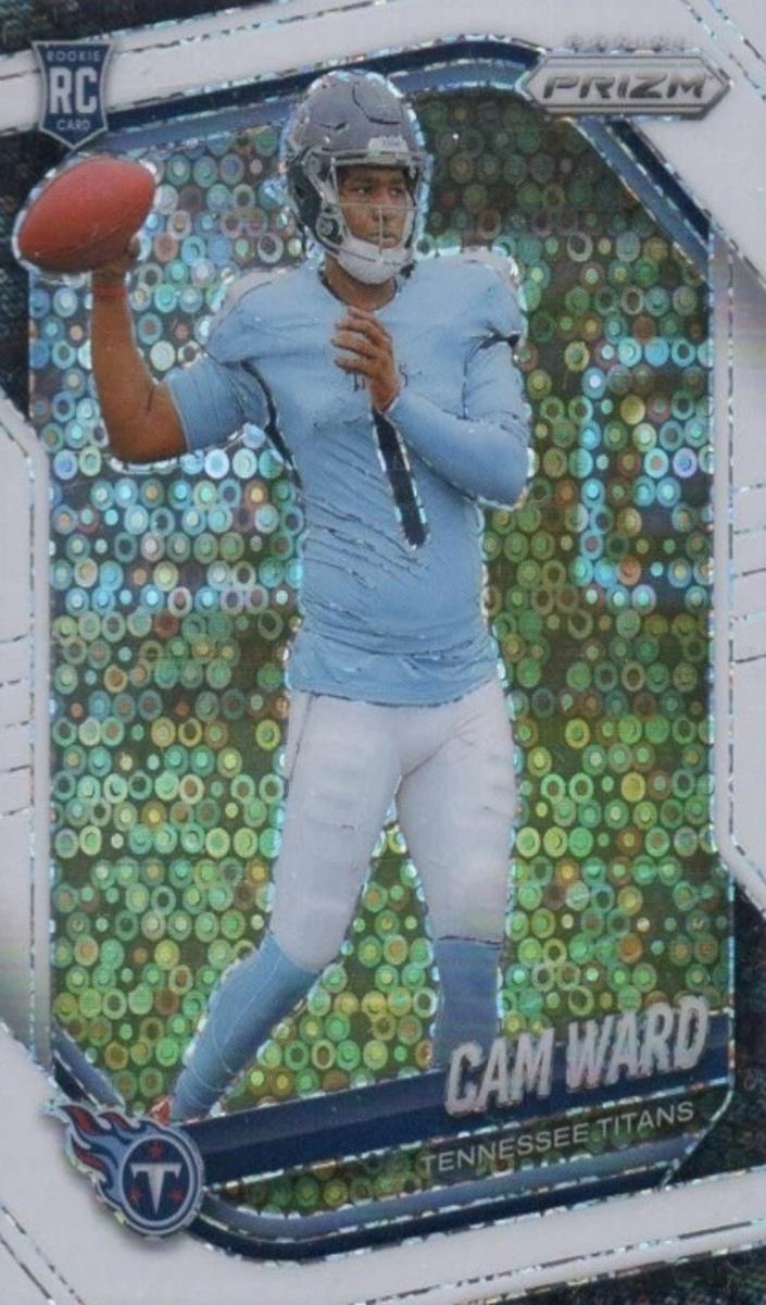 2025 Panini Prizm Football White Disco Cam Ward #352 PSA 8