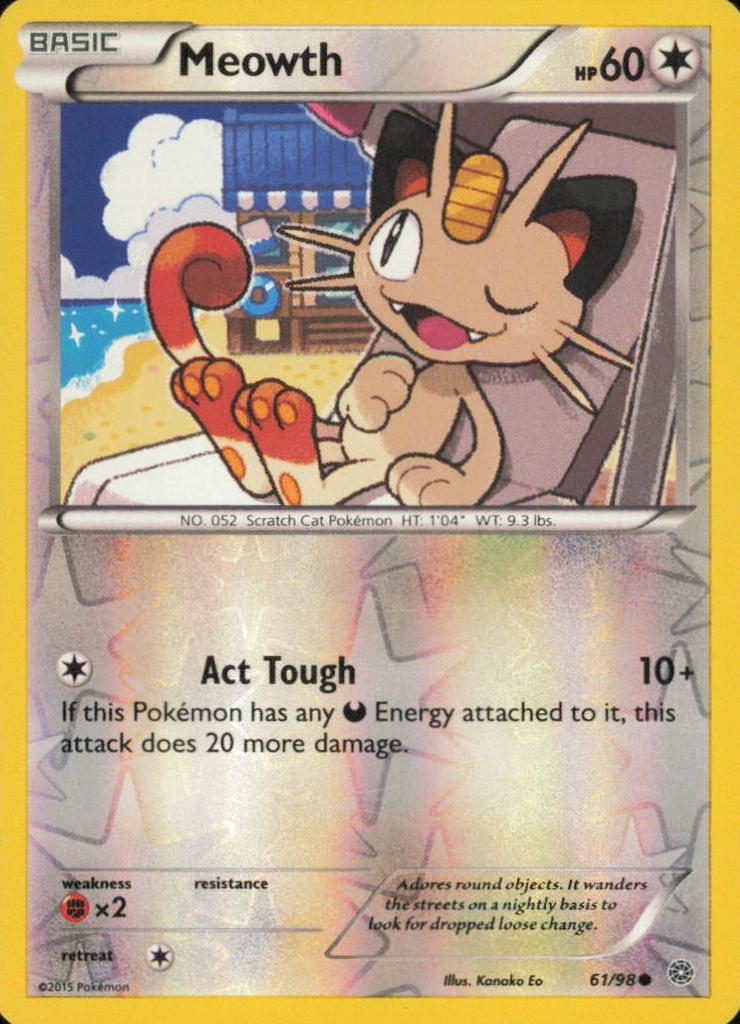 2015 Pokemon XY Ancient Origins Reverse Holo Meowth #61 CGC 8.5