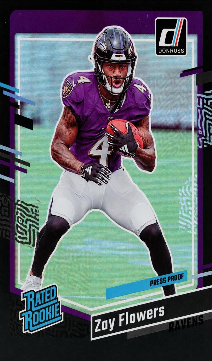2023 Panini Donruss Football Press Proof Black Die-Cut Zay Flowers #307