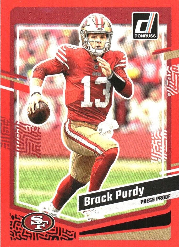2023 Panini Donruss Football Press Proof Red Brock Purdy #266 PSA 9