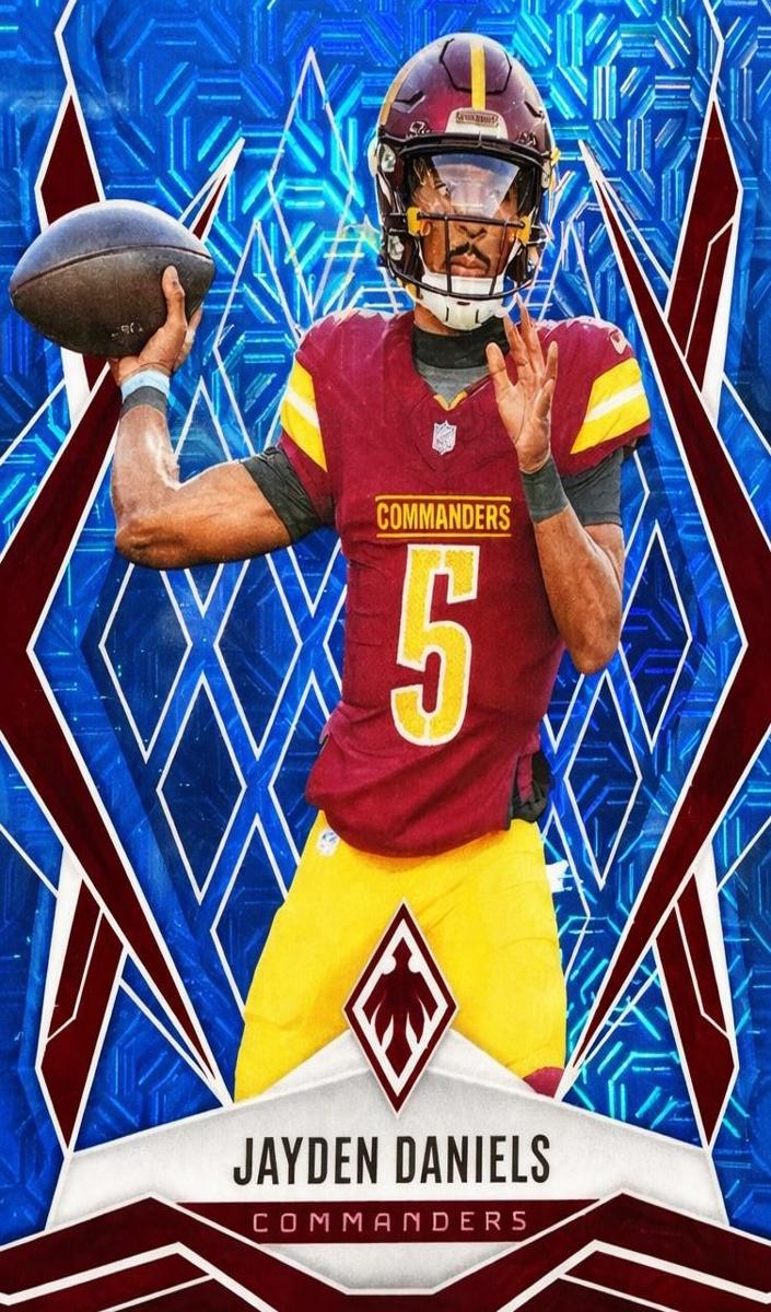 2025 Panini Phoenix Football Light Blue Mojo Jayden Daniels #8