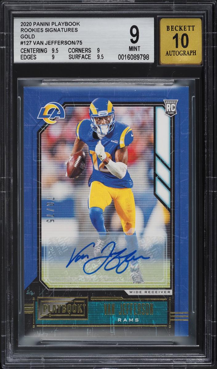 2020 Panini Playbook Football Gold Van Jefferson #127 BGS 8.5