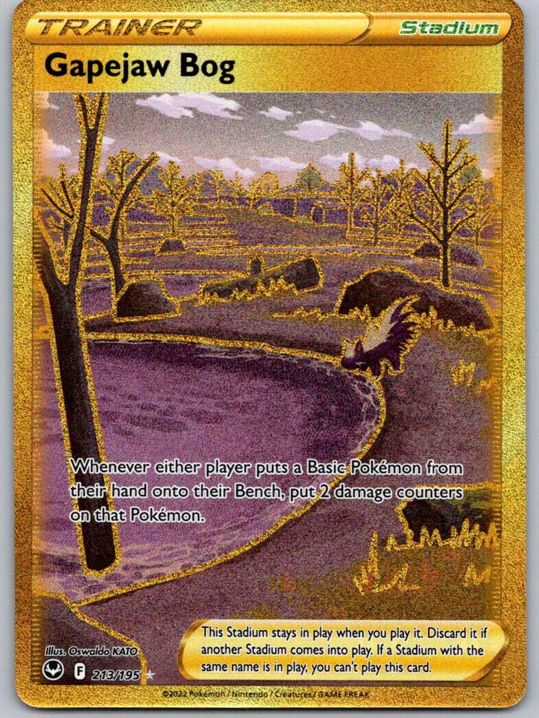 2022 Pokemon Silver Tempest Full Art Gapejaw Bog #213 PSA 9