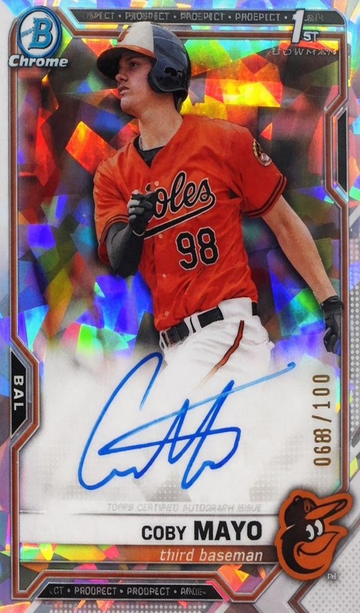 2021 Bowman Chrome Prospects Baseball Atomic Coby Mayo #CPA-CMA PSA 9