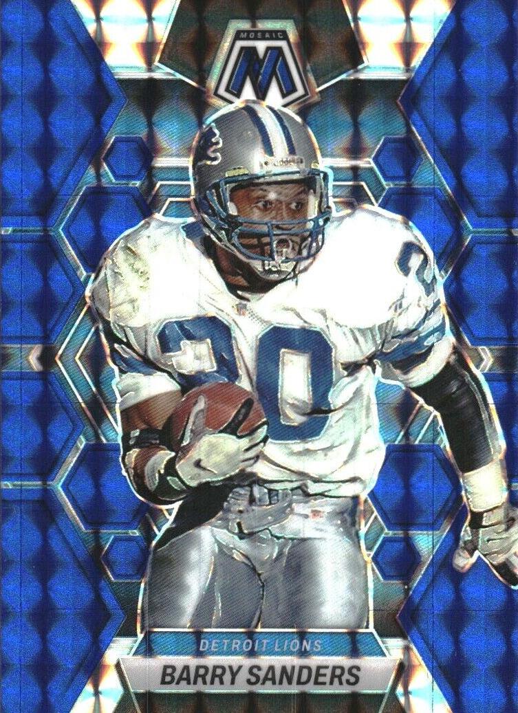 2023 Panini Mosaic Football Blue Barry Sanders #190 PSA 8